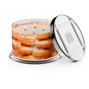 HOT CIDER DONUT HARRY SLATKIN HOMEWORX 4 WICK 18oz CANDLE apple sugar vanilla